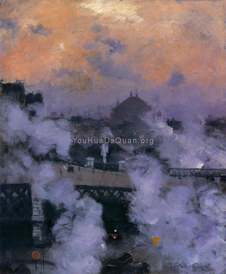 The Pont de l'Europe at Night - 诺伯特·贡纽特